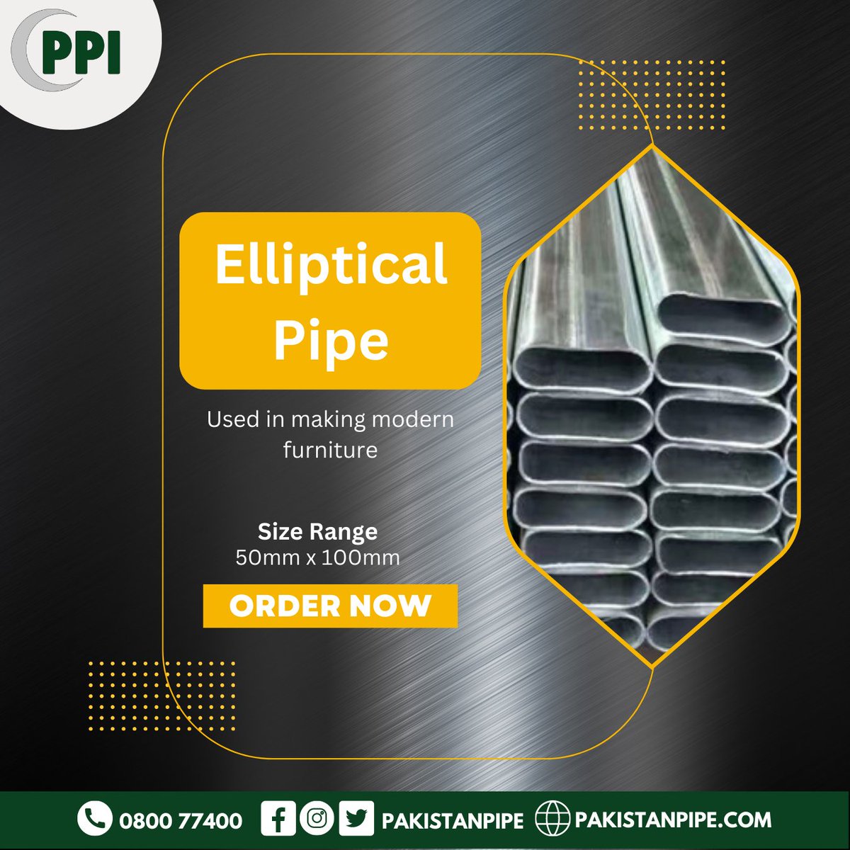 PakistanPipe's tweet photo. Elliptical Pipes by PPI
Now available!

Size range available: 50mm x 100mm

☎️ 0800PPI00 (080077400)

WhatsApp: https://t.co/dtkXvNATvJ
.
.
#steelpipe #ellipticalpipe #gym #furniture #beststeelpipes #Lahore #PakistanPipeIndustries #PPI https://t.co/9Co0Kl7yUX