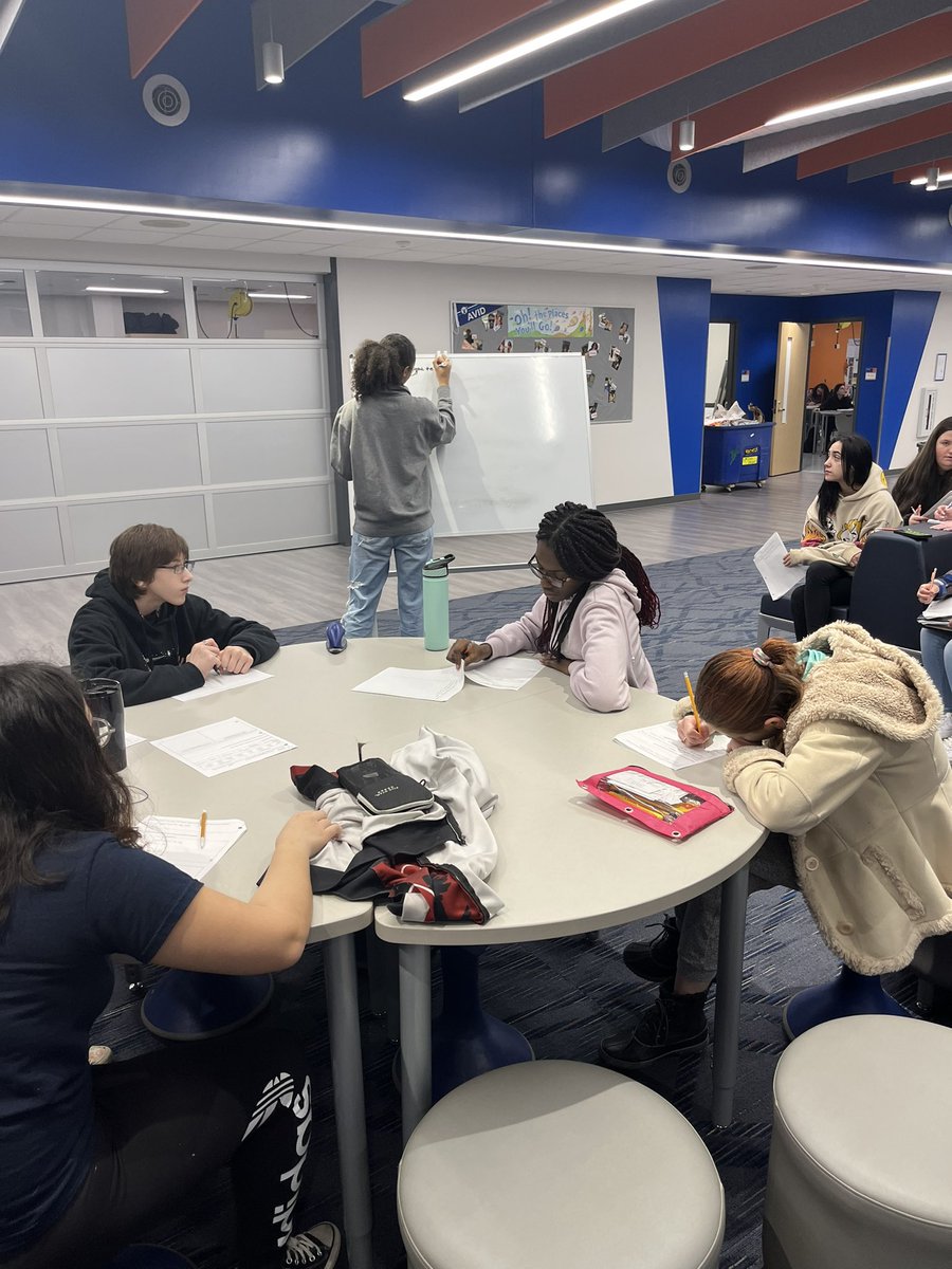 BMHS_AVID's tweet photo. AVID seniors modeling the tutorial process with our freshmen today! #TRFs #AVIDFamily https://t.co/n287osuVoW