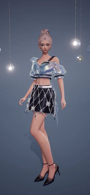 キラパラでデカい女作った(服はガチャで来たやつ) 