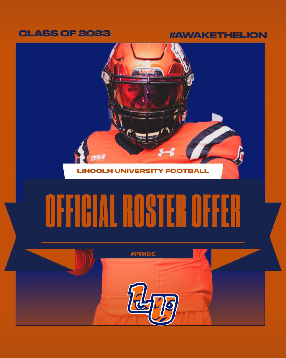 #AGTG Extremely grateful to receive my first Division 2 offer from Lincoln University. <a href="/LUL1onsFootball/">Lincoln University (PA) Football</a> 
<a href="/Coach_NateJones/">Nate Jones</a> <a href="/Coachmanley66/">Coach Manley</a> 

<a href="/StepinacSports/">Stepinac Athletics</a> <a href="/StepinacMSG/">Stepinac MSG Varsity</a> <a href="/jerryflora1/">jerry flora</a>