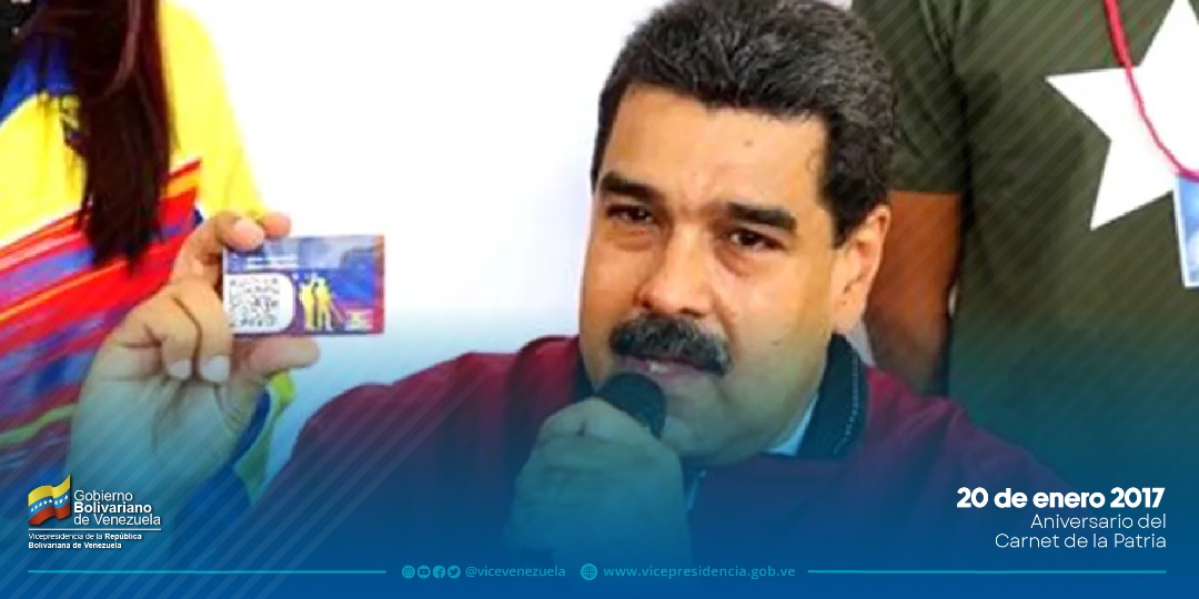 ViceVenezuela's tweet photo. #Efemérides || Hoy se cumplen 6 años de la creación del Carnet de la Patria, una acción humanista y novedosa del Presidente @NicolasMaduro para la protección y defensa del pueblo venezolano.

#20Ene https://t.co/jm8QiuWTrJ