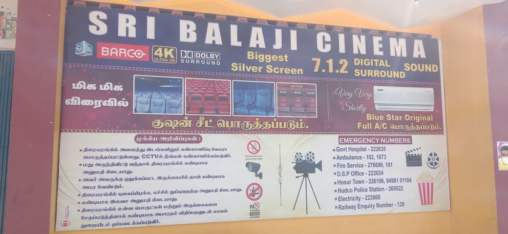 Hosurcinema's tweet image. #Nextupdate

✅️Cushion seats
✅️A/C
✅️Interior alteration
✅️Online Booking 
Coming soon in sri Balaji cinema

Wait for official announcement &amp;amp; Stay tune for more updates.

#Hosur #Nammahosur #Hosurcinema