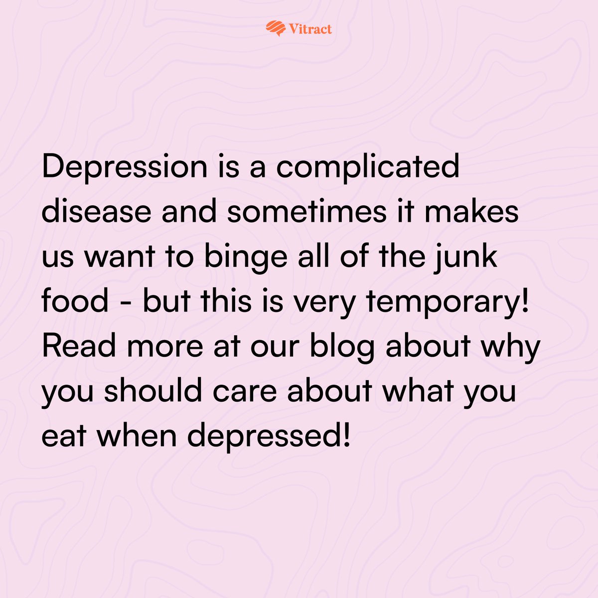 VitractOfficial's tweet photo. #Depression makes it hard to care about anything, including taking care of yourself.#Nutrition is important in managing depression and improving overall health @VitractOfficial, So even if you don't feel like it, try to make healthy choices and care for yourself. https://t.co/pytaad4pKT