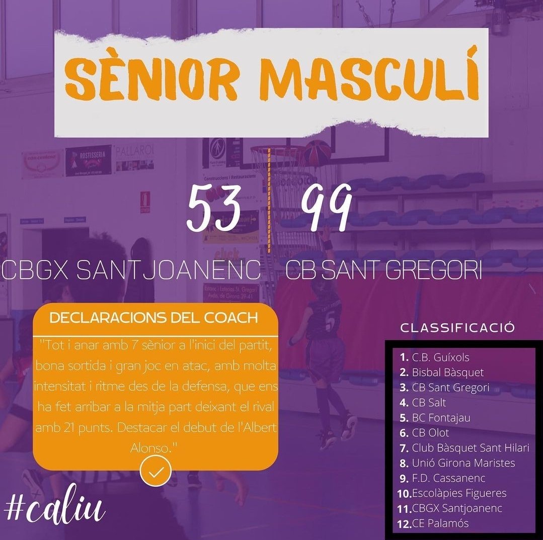 cbsantgregori's tweet image. 🏀Resultats cap de setmana🏀

🟣 La base, la nostra raó de ser ⚫️

Seguim creixent‼️

#caliu #somlilainegre #cbsantgregori