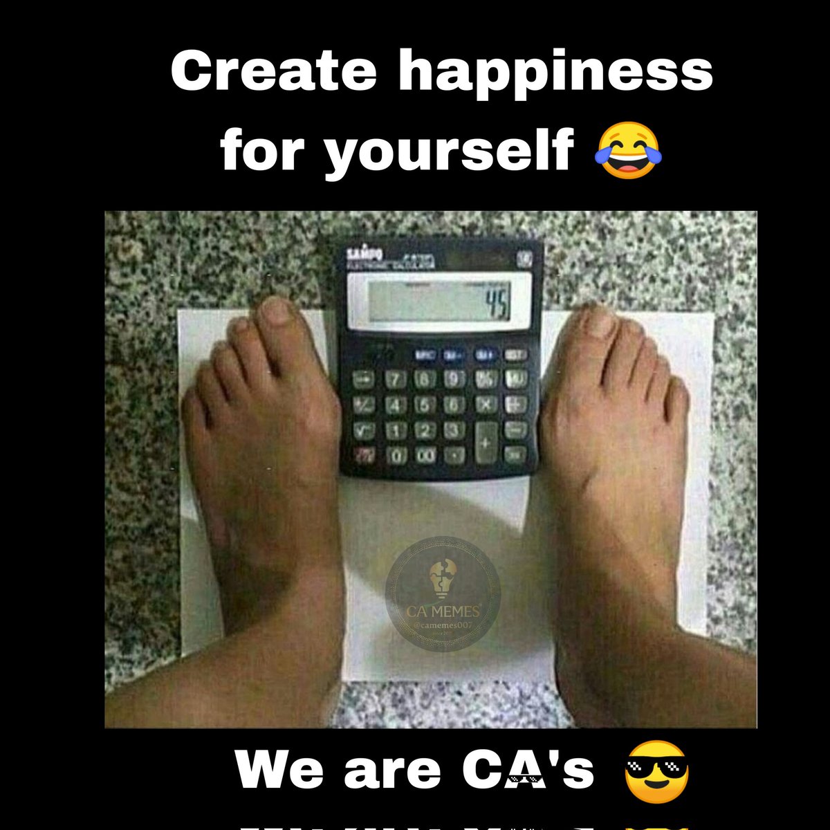 camemes007's tweet photo. Create happiness for yourself 😂

We are CA's 😎

Follow
@camemes007 

 #meme #icai
#camemes007 #cameme #castudents #cafoundation #cainter #cafinal #camemes #meme #icai  #icai #cafaculties #cafaculty
#charteredaccountant  #ca #cameme #caexam #icai #caarticles #caarticleship #meme https://t.co/BdmaQvv215