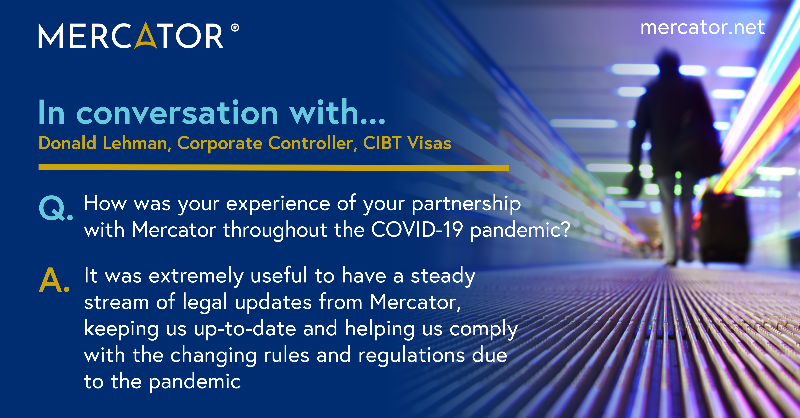 MercatorbyCitco's tweet photo. Donald Lehman, Corporate Controller at CIBT Visas, discussed the impact of COVID-19 on operations and how Mercator's partnership and smooth onboarding helped ensure compliance for their 97 entities. Learn more from our conversation ⬇️
#Compliance #Entica #RegulatoryUpdates