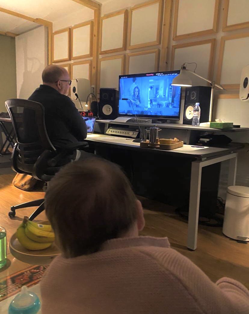 ScholesGeorgia's tweet photo. And that’s a wrap on the Bay series 4 for me, started in June last year with Thea in my belly, and finished with her watching me wrap up with some ADR ❤️ #thebay #yaythebay https://t.co/4Se0MJ99vh
