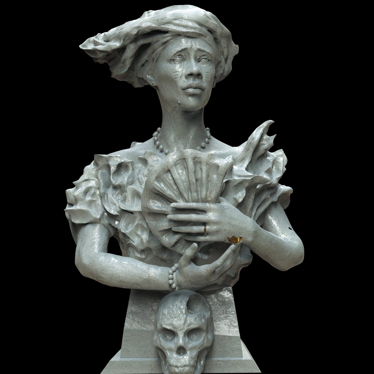 「My new sculpture. The Widow. 」|Anthony Azekwohのイラスト