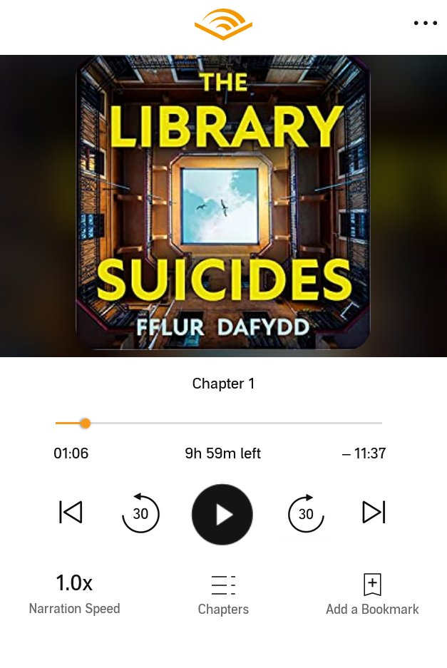 Been waiting for this and can finally enjoy it #TheLibrarySuicides by @FflurDafydd