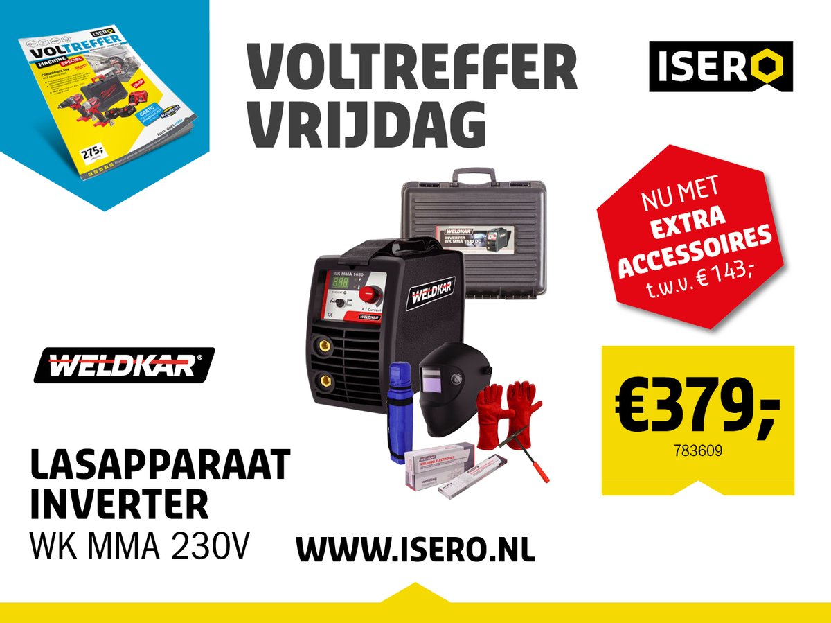 Voltreffer Vrijdag!

Weldkar Lasapparaat Inverter inclusief alle benodigdheden om te lassen t.w.v. €143,- 🤯

Meer info of direct bestellen:
➡️ bit.ly/3D1MJ3c ⬅️