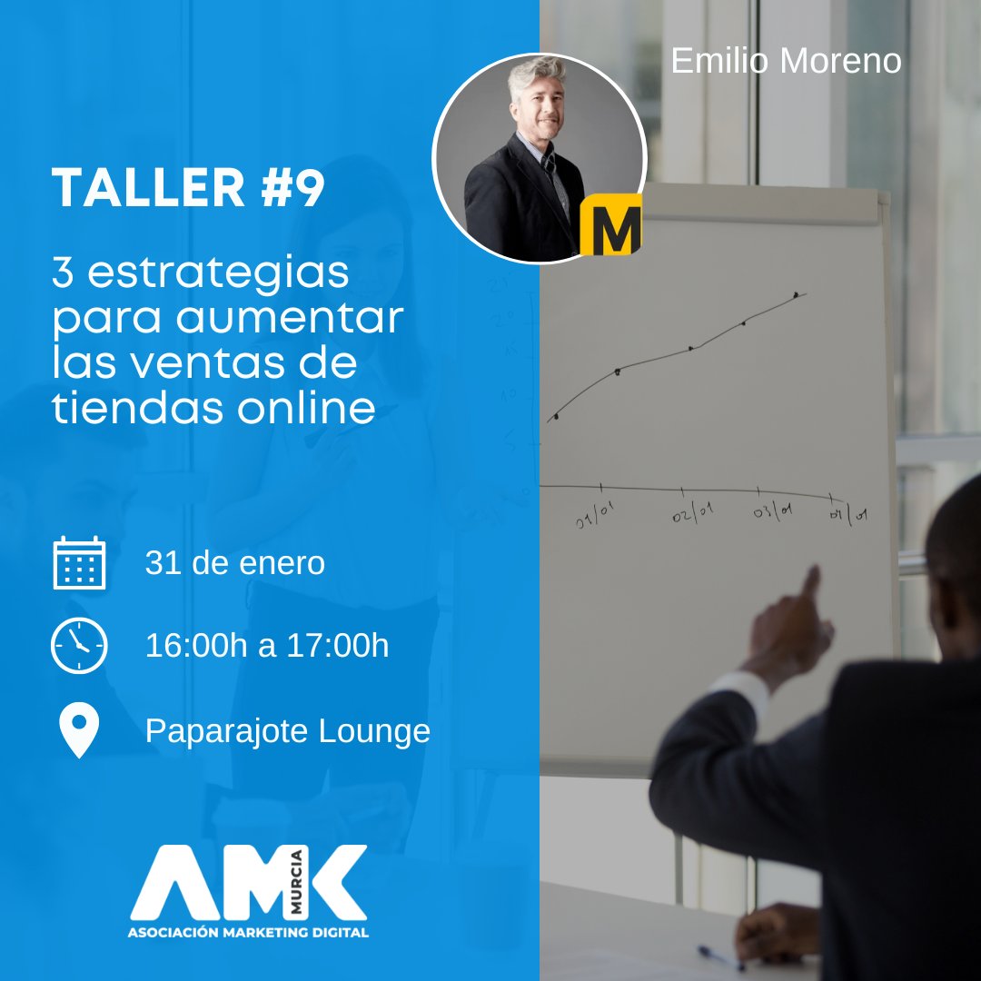 📣Martes 31 de enero👉TALLER 9

📈En este taller veremos cómo crear 3 #EstrategiasDeMarketing irresistibles para incrementar las ventas en tu #Ecommerce

🗣 @emorenoe - #TheMarketingFood
📅 31 Enero, 16h-17h
📍 Paparajote Lounge

Inscríbete en nuestra web👉bit.ly/3idi9fn