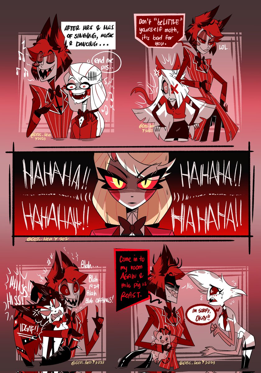 Cess_Nea's tweet photo. The Princess is having none of that Radio sh*t.. (2/4)
#HazbinHotel #HazbinHotelAlastor #HazbinHotelCharlie #HazbinHotelAngelDust #hazbinhotelvaggie #hazbinhotelhusk https://t.co/x9xloD0UqB