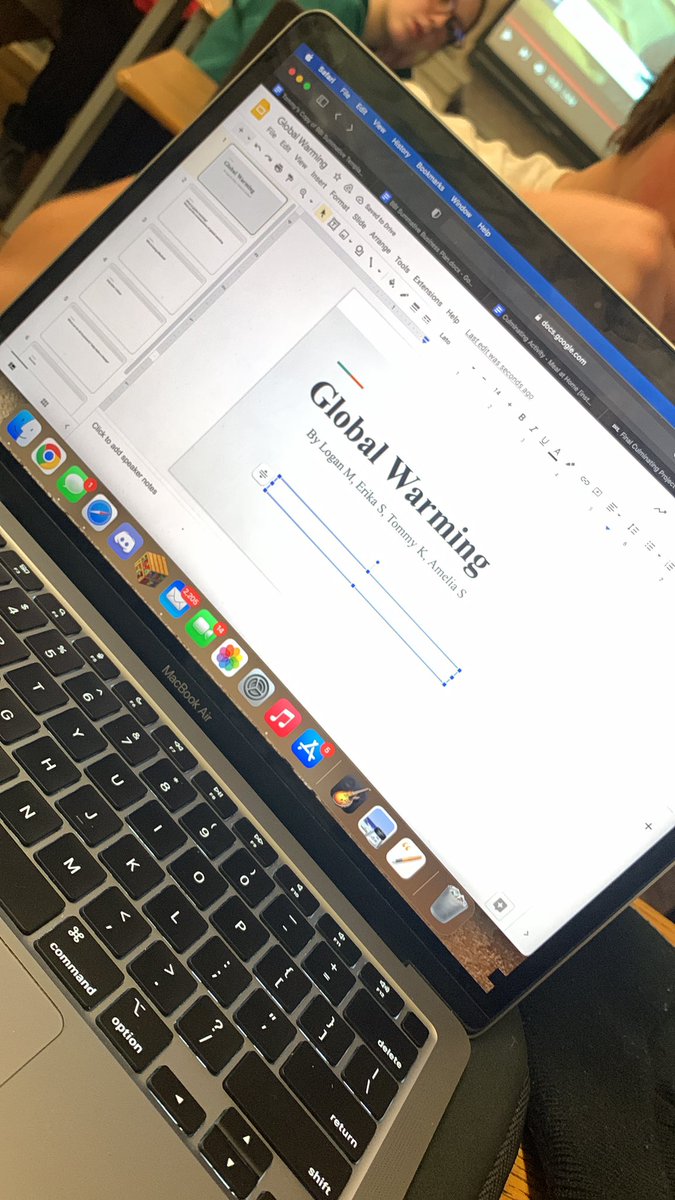 Michaud9Logan's tweet photo. Working on my groups culminating project after doing a lot of research and interview we have come to the conclusion that climate change and global warming should be more included in our education. #civics #culminating https://t.co/PjhxrKZHGa