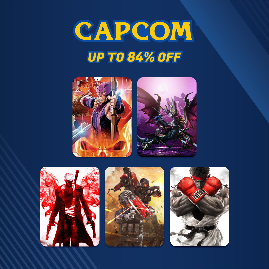 Get ready to level-up your gaming collection! 🎮

Enjoy our Capcom Publisher Sale and save up to 84% on Resident Evil, Street Fighter, and more! 👉 bit.ly/3QSjHZJ