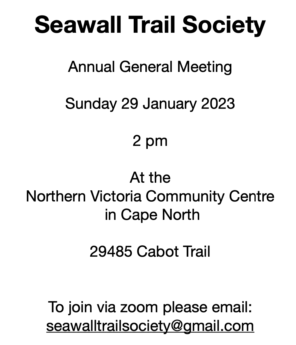 A lot of has happened the last year for the Seawall Trail. Join us at our AGM to find out about our year, and to find out how you can help us move the project forward. 

fb.me/e/41AHBgZMR