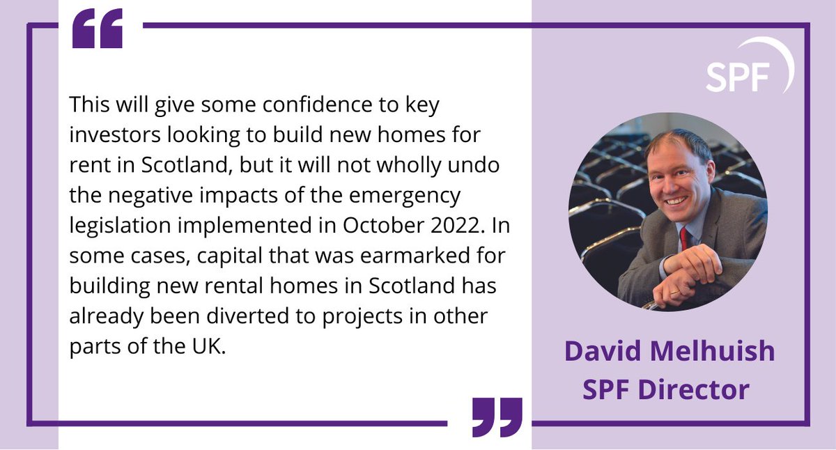 We have cautiously welcomed the announcement that the rent freeze in Scotland will end on 1 April 2023. Read our comments here 👉scottishpropertyfederation.org.uk/media/press-re…
