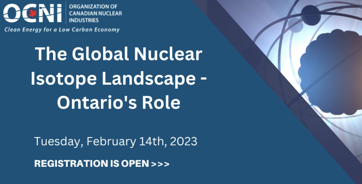 IsotopesCanada's tweet photo. In collaboration with the @TheOCI, we are excited to announce the next web event entitled The Global Nuclear Isotope Landscape - Ontario's Role on February 14th from 10:30am-12:00.

Click here to register: https://t.co/nANje2HuIj https://t.co/bPbpgbrwbH
