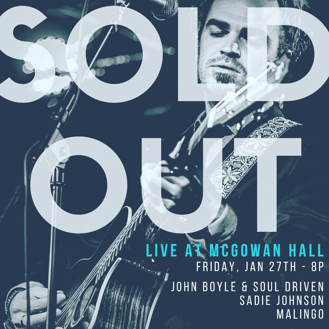 We’re SOLD OUT for Live at McGowan Hall with Malingo and Sadie Johnson!! See you there!!! 

#live #music #soldout