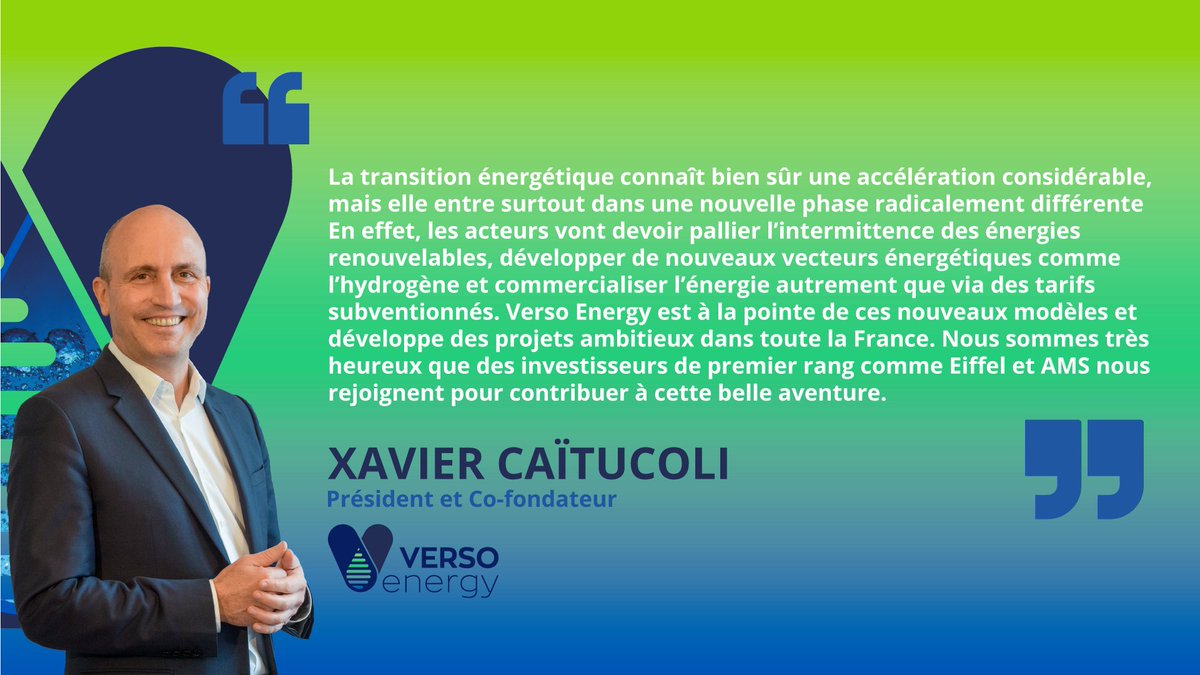 [#TBT Verso Energy⚡ lève 50 millions d’euros 🚀]

Retrouvez l’article complet sur notre site web : 🔗verso.energy/2023/01/12/ver…
L’article publié sur LesEchos : 🔗 lnkd.in/e_3w2x5B
Et l’interview de Xavier Caïtucoli avec BFM Business : 🔗 lnkd.in/esX8yfn3