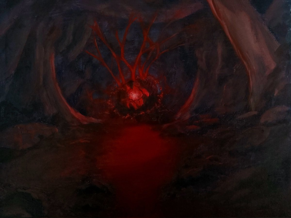 Stayed up late to finish this. Dragonspine from #GenshinImpact, acrylics on canvas