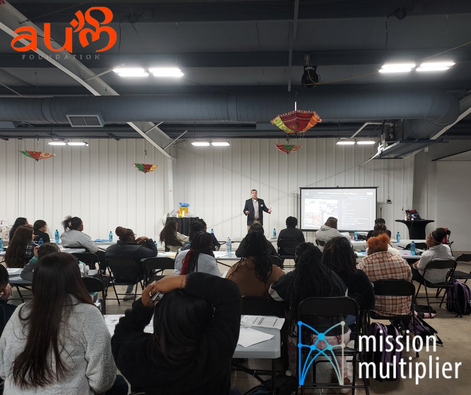 MissionMultiply's tweet photo. Mission Multiplier was honored to have our CEO, @jamiemiller888, offer his time and expertise to help the most recent class of @AumFoundation's underprivileged college female seniors learn about cybersecurity. Thank you @AumFoundation for helping our community! 
#cybersecurity https://t.co/9ad4FW3Yqp