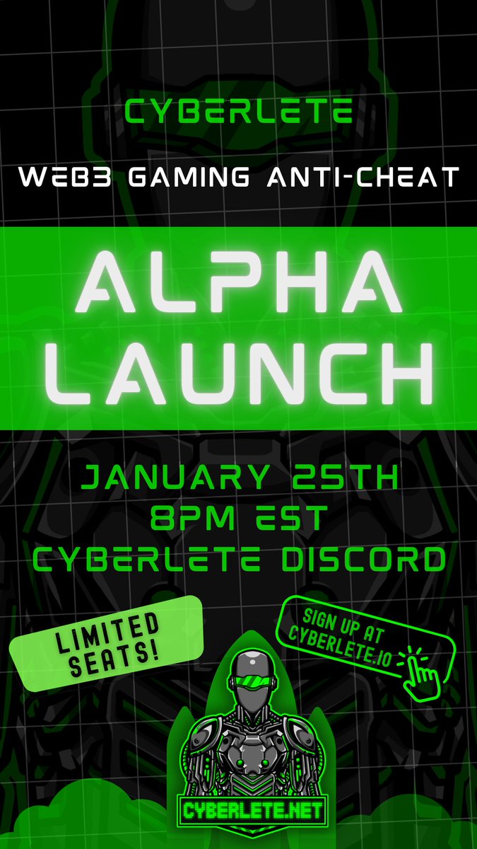 Gamers, get ready! Our revolutionary anti-cheat product is finally here and we're looking for 20 lucky players to be our private alpha testers. Sign up now at cyberlete.net and experience fair gaming like never before. Limited spots available, don't miss out!