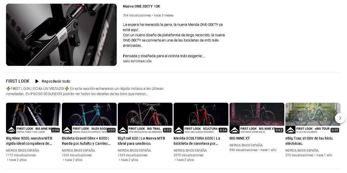 ¿Conoces nuestro canal de YouTube?
Imprescindible para conocer las últimas novedades de nuestras bicis, consejos para ciclistas y un montón de videos más.
¡Echa un vistazo aquí!
youtube.com/c/MeridaSWE/fe…
#MOREBIKE #MeridaBikes