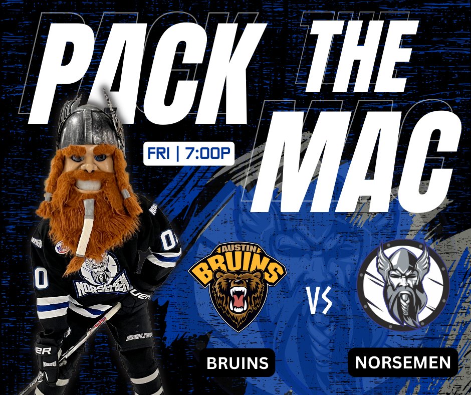 StCloudNorsemen's tweet image. NORSEMEN fans, we take the ice tomorrow in a rematch against the BRUINS 👊🏻 Lets #PackTheMAC

🎟 tickets.stcloudnorsemen.com

#WeTheNorse #NAHL