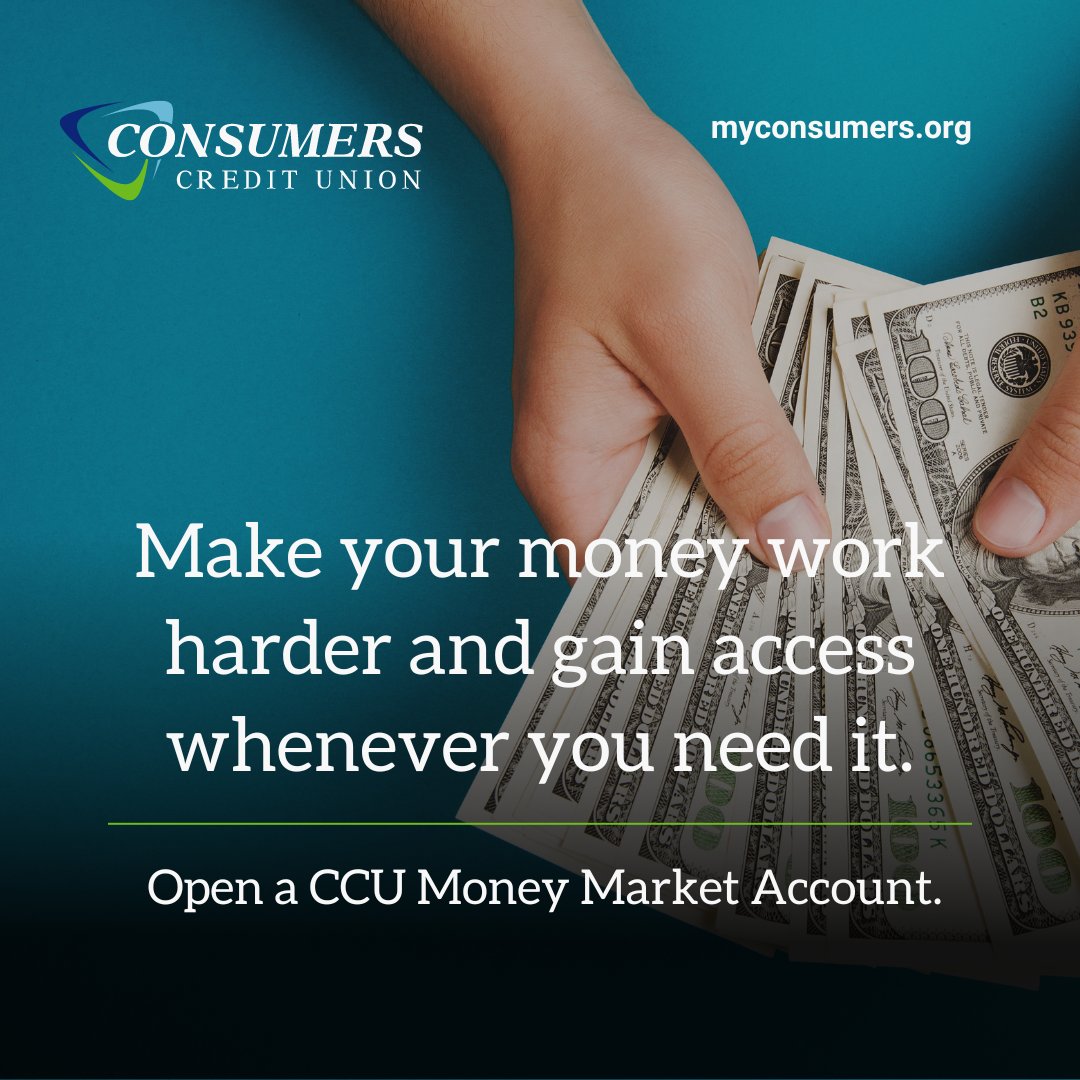 Our Money Market account keeps money accessible and we’ve created a new top tier for balances more than $250,000. Applying is easy. Get started today >> myconsumers.org/rates