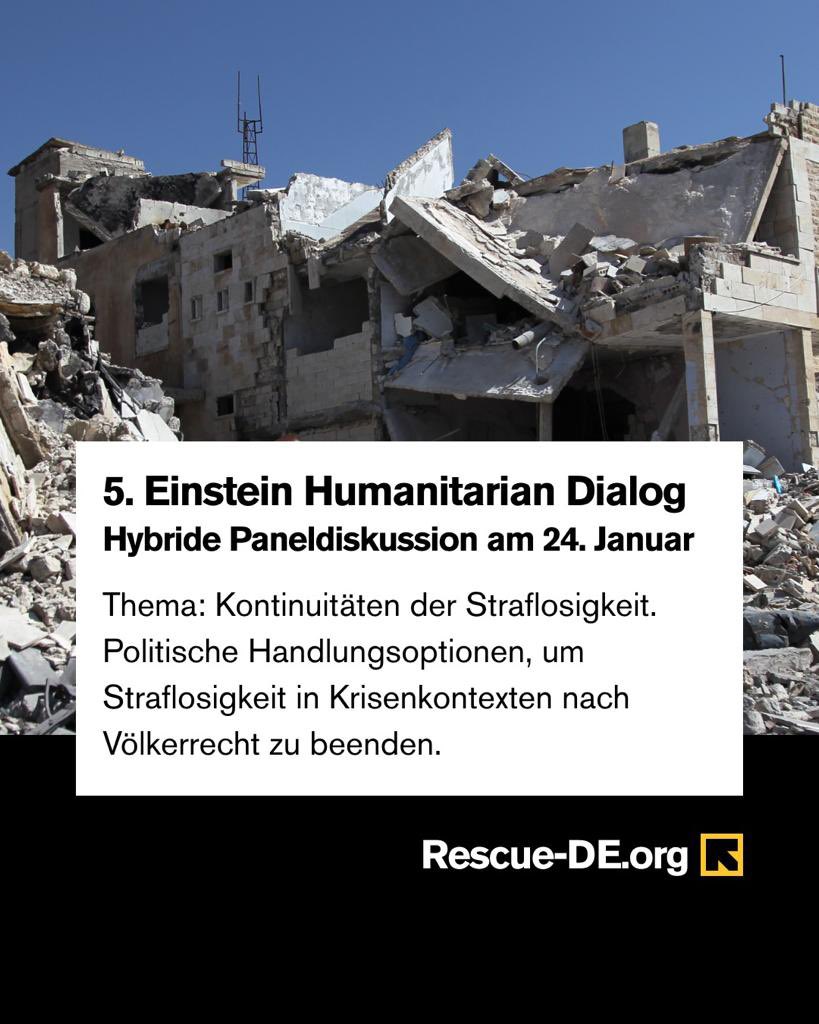 harlemdesir's tweet photo. Join us! January 24 is the IRC's next #EinsteinDialog in Berlin. With Luise Amtsberg @DEonHumanRights , Alexandre Liebeskind @hdcentre, Ruham Hawash @impactcsrd and Sam Duerden @RESCUEorg we will discuss Germany´s role in ending impunity in conflicts ↓
https://t.co/QAz8Cqzkvs https://t.co/nnbxdRGvZN