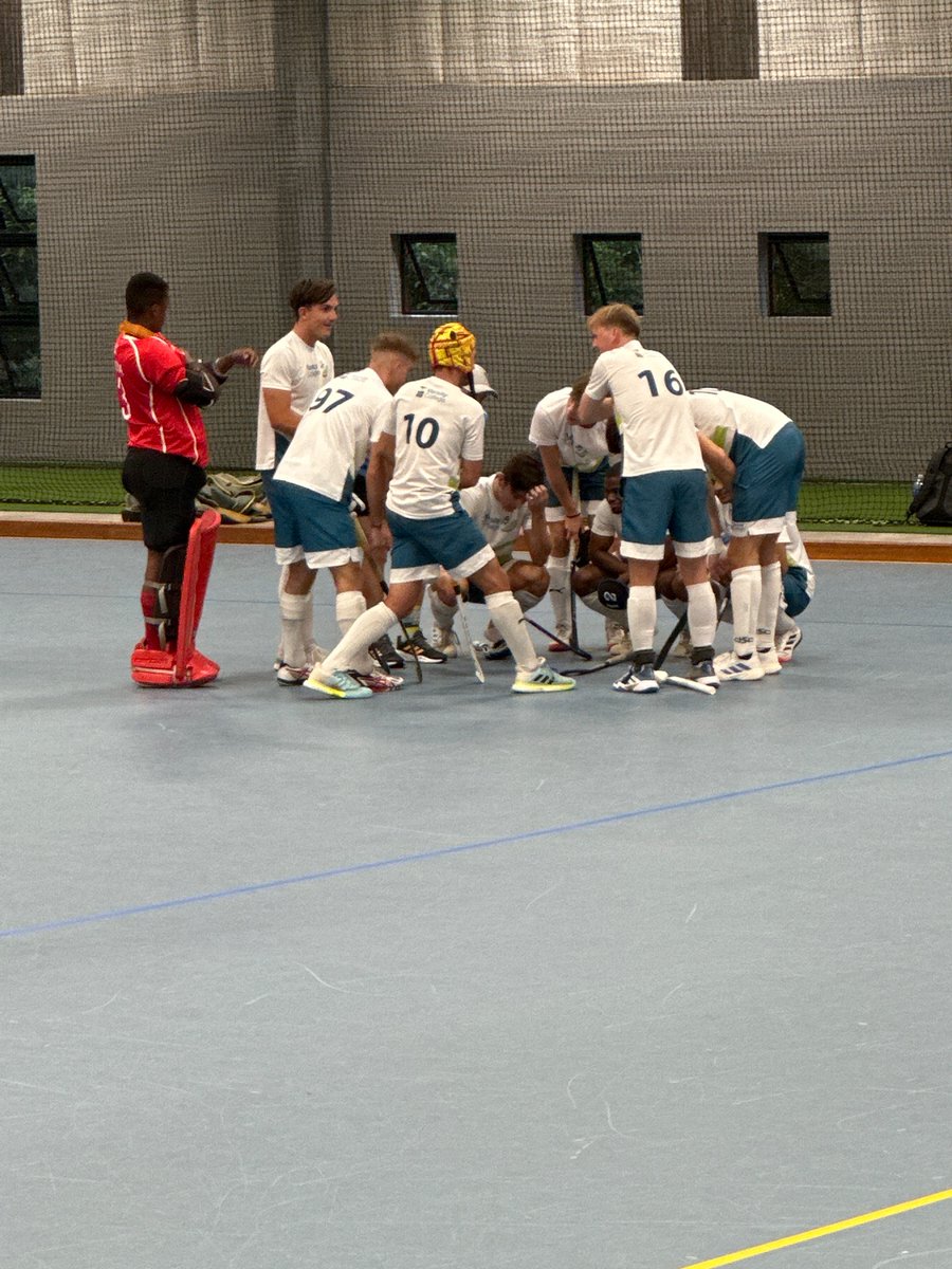 VC Hockey Club Men’s 1st team getting ready for their first game of the Men’s indoor super league