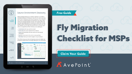 AvePoint's tweet photo. Attention #MSPs! Moving to #Microsoft365 can be an exciting time for an organization!

Check out this eBook for a checklist of what should be accounted for during your next migration project to help customers maximize value from #M365.

Learn more here: https://t.co/E38PT4ChOj https://t.co/SB0o818lPx