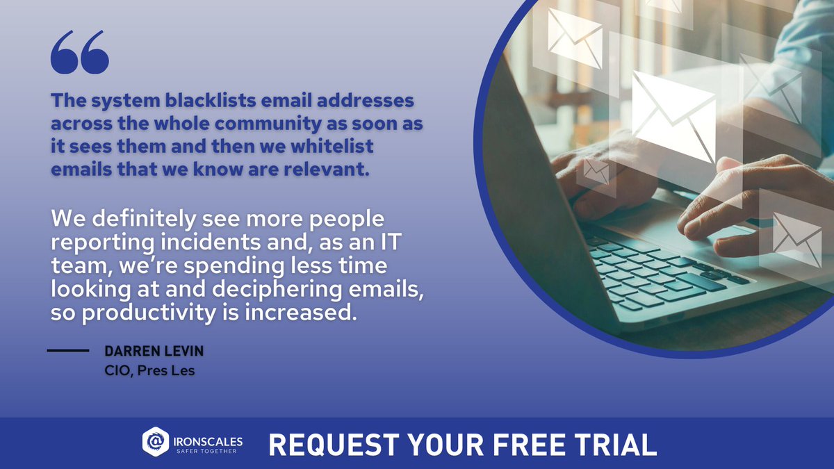 IRONSCALES's tweet photo. ✔️402,534 Inspected emails ✔️1,414 Remediated emails ✔️$43,000 worth of analyst expenses saved... 
South African retailer, Pres Les was able to prevent future #phishing attacks &amp; increase productivity with #IRONSCALES. Learn more here: https://t.co/t2n0KZXYx4 https://t.co/zWMysJaBI5