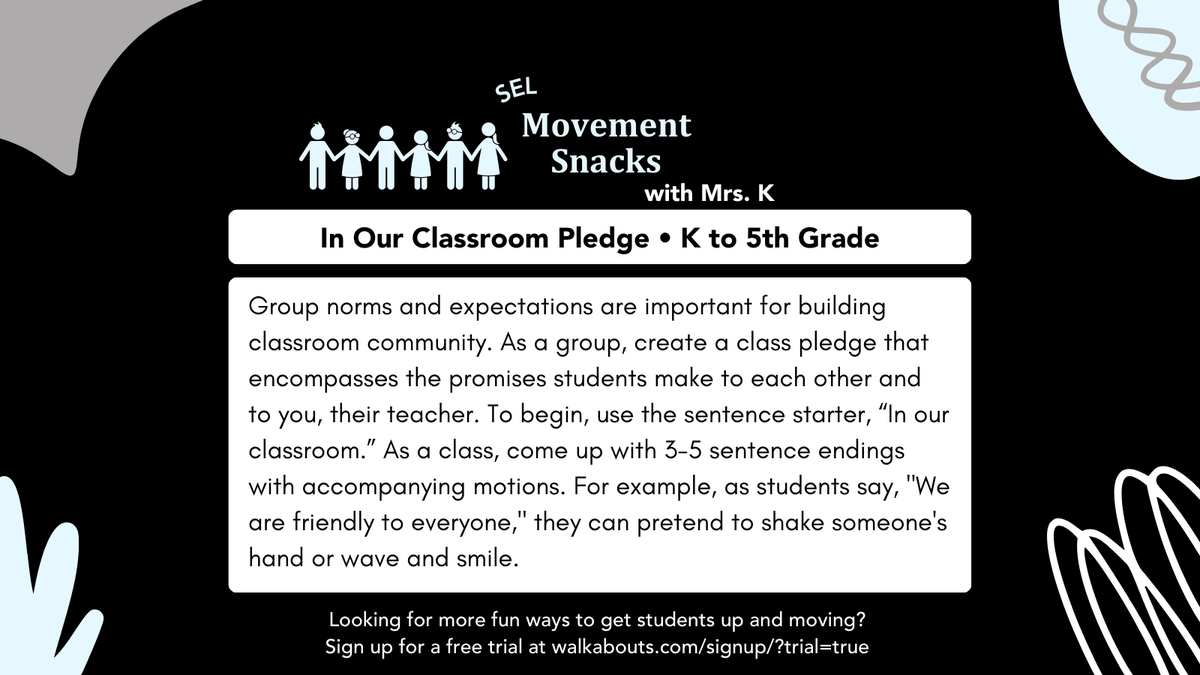 activedinc's tweet photo. Looking for bite-sized ways to integrate movement into your SEL lessons? We hope you'll try Movement Snacks with Mrs. K and get your pre-K to 2nd grade students moving as they learn! #activebodiesactiveminds #activekidsdobetter #movementsnacks https://t.co/LrZlBXVOwe