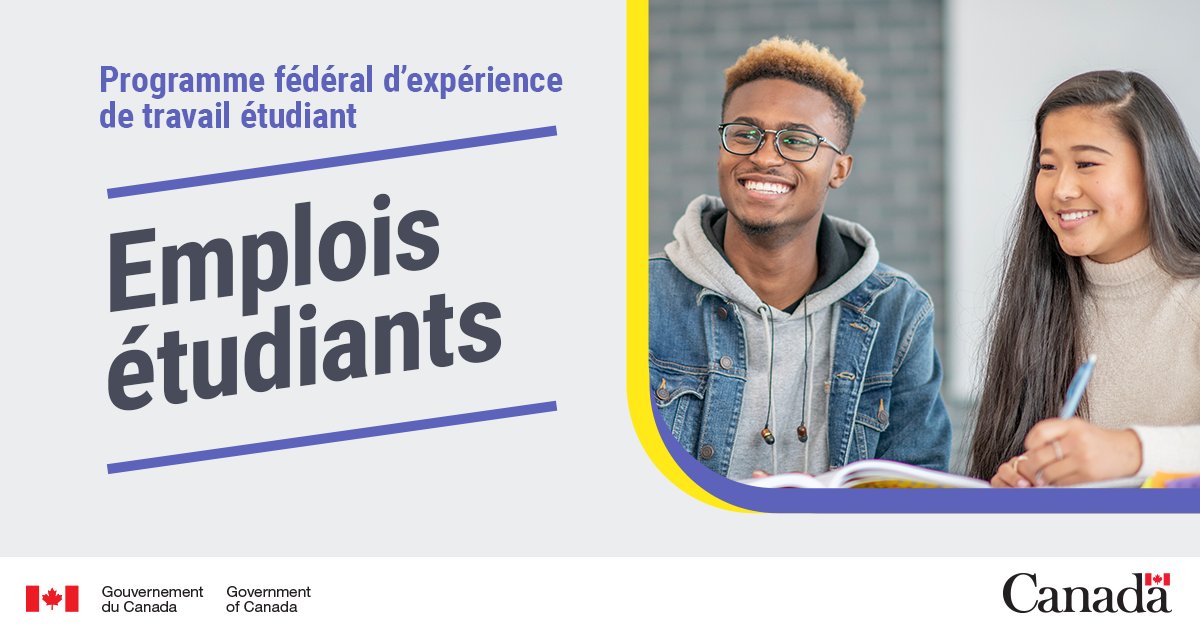 emplois_gc's tweet photo. Le Programme fédéral d’expérience de travail étudiant est l’occasion parfaite pour acquérir de l’expérience à la fonction publique fédérale! ✔️

Le #PFETE embauche des étudiants en situation de handicap pour des carrières partout au Canada! 🍁
https://t.co/RGVFGys9vV https://t.co/ylhx2nhetm