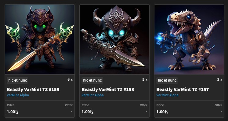 VarMintAlpha's tweet photo. New #BeastlyVarmints are now available!

Check them out:
👉https://t.co/c2jPDfkcoQ
👉 https://t.co/UHQvZX7GZo

👍👍👍
#NFTCommunity #NFTFam #Tezos #TezosNFTs #CleanNFT #tezoscommunity #AIart #nftart #nftcollector #nftcollectors #nftcollectible https://t.co/wOxoc1vmPH