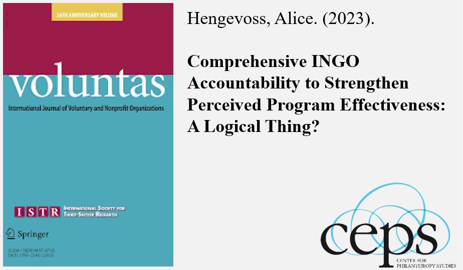 New study on accountability in international #NGO! 

<a href="/alicehengevoss/">Alice Hengevoss</a> looks at #accountability not only in terms of reporting, but also stresses the importance of dialogue and impact measurement.

Full paper👉link.springer.com/content/pdf/10…

<a href="/VoluntasJournal/">Voluntas Journal</a> @GablerMarketing