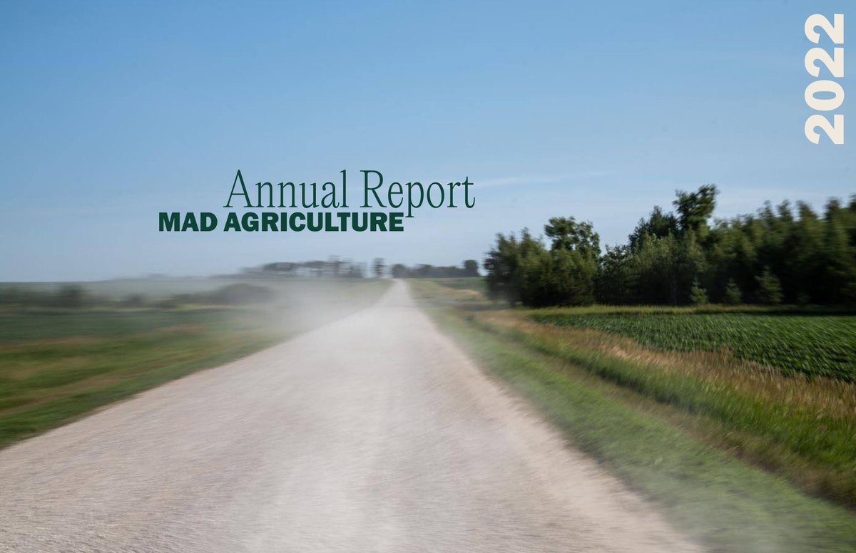 Our 2022 Annual Report is live! We launched a 10-year regenerative research program, had one of our offerings fledge into a PBC, executed a full-scale rebrand, traded nearly six million pounds of regeneratively and/or organically grown crops, &amp; much more. stage.madagriculture.org/assets/uploads…