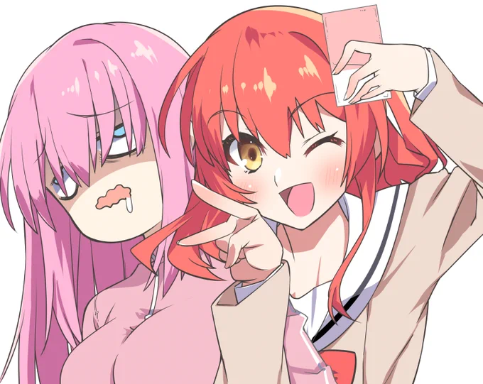 喜多ちゃんの自撮りに巻き込まれるぼっちちゃん#ぼっち・ざ・ろっく #ぼざろ #ぼ喜多 #ぼっちちゃん #喜多郁代 
