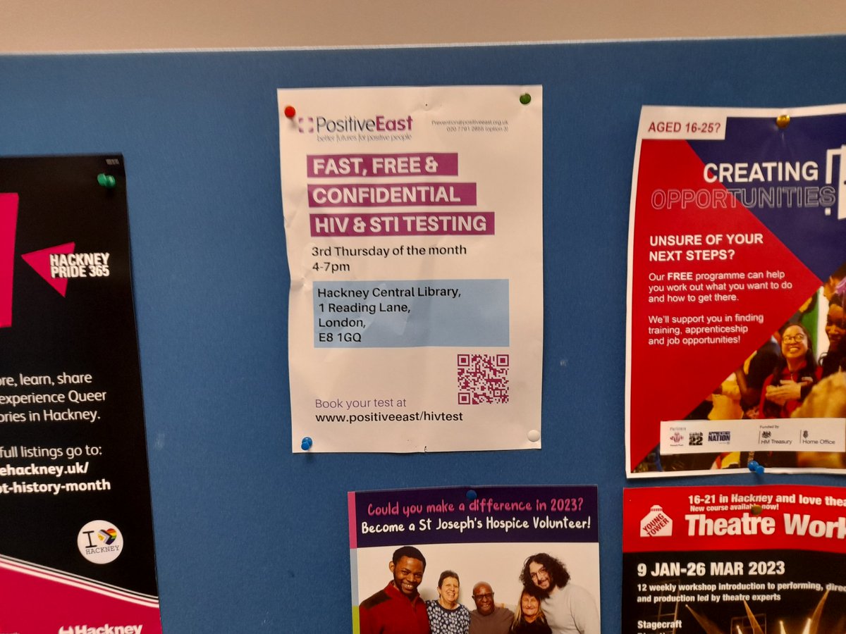 RICKYatPE's tweet image. 👋🏻Hi from #HackneyCentralLibrary where you can pick up condoms, take your HIV&amp;amp;STI test or get PrEP and HIV support for free for everyone 18yo+ 😊

#UequalsU #PrEP #LGBT #HIVandSTItest #LGBT #Hackney #Support #StopStigma with ❤ @PositiveEast at @hackneylibs @hackneycouncil