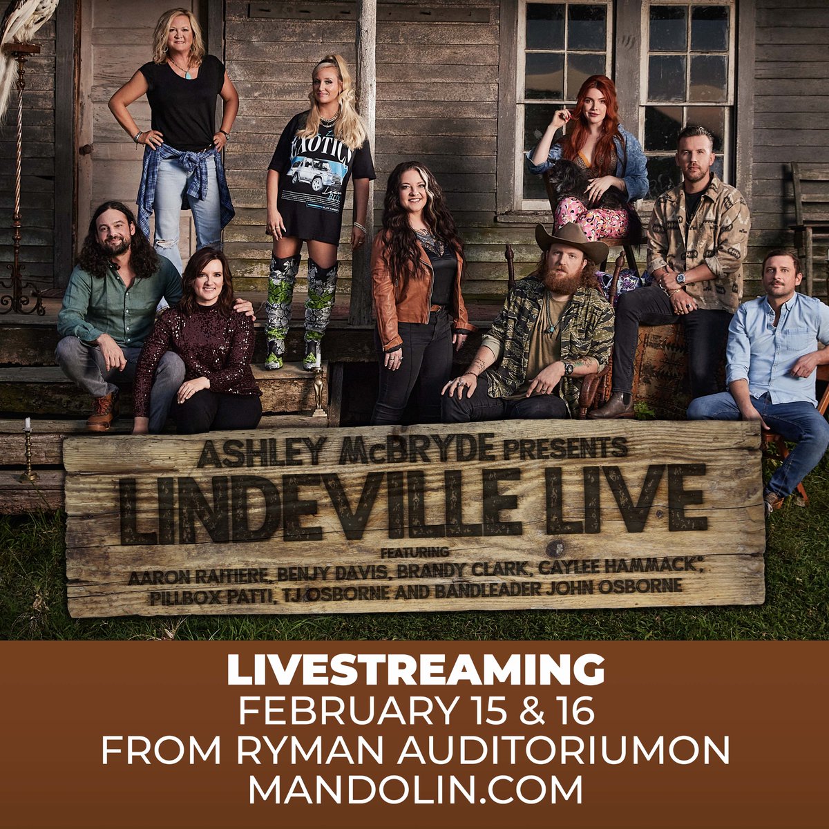 The 'Lindeville Live' shows are sold out, but Ashley and the crew are bringing #Lindeville right to your living room! 'Lindeville Live' will be streaming from Nashville's @theryman on February 15 and 16. Don't miss the drama... get your tickets now! lnk.to/AMLindevilleLi…