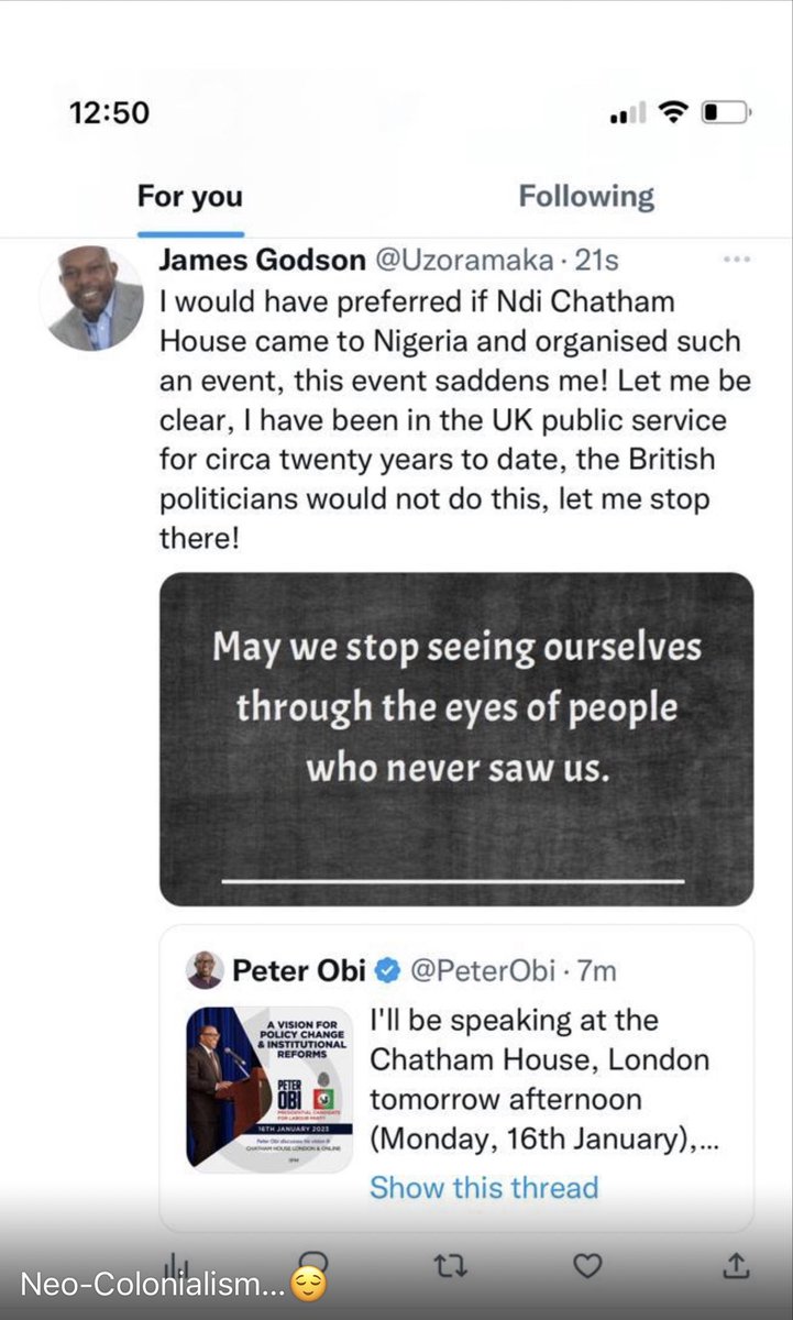 Big Chief, I do agree with him and I did say so prior to the event! My time in a UK establishment work force makes me realise I do not know enough about governance in Africa, neither do the average men or women of British descent, and they don’t care either!