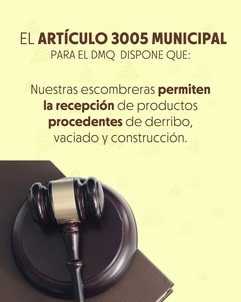 EMGIRSEP's tweet photo. 📍Hoy te enseñamos qué residuos pueden recibir nuestras escombreras autorizadas, según el artículo 3005 del Código Municipal.   
#PorUnQuitoDigno #QuitoLimpio #QuitoSeLoMerece https://t.co/vsHMxmv2uv