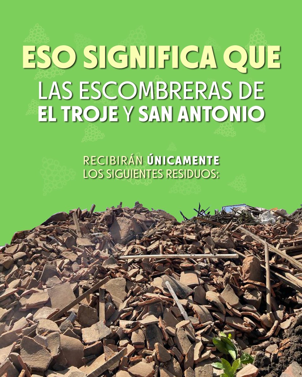 EMGIRSEP's tweet photo. 📍Hoy te enseñamos qué residuos pueden recibir nuestras escombreras autorizadas, según el artículo 3005 del Código Municipal.   
#PorUnQuitoDigno #QuitoLimpio #QuitoSeLoMerece https://t.co/vsHMxmv2uv