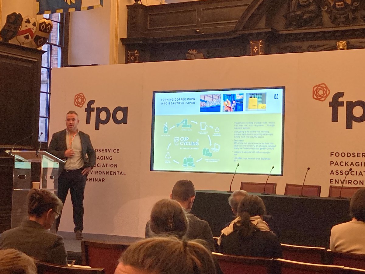 Rob Tilsley ⁦<a href="/jamescropper/">JAMES CROPPER</a>⁩ is talking about how the cupcycling programme will play a significant role in mandatory cup takeback #FPAEnviro23