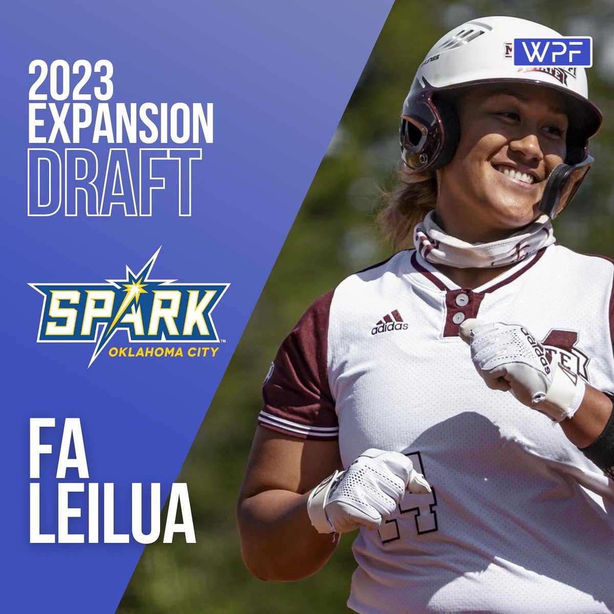 wprofastpitch's tweet photo. A smile that belongs in OKC. @leilua18 to @okcityspark 💥 https://t.co/scQVXdBnOs