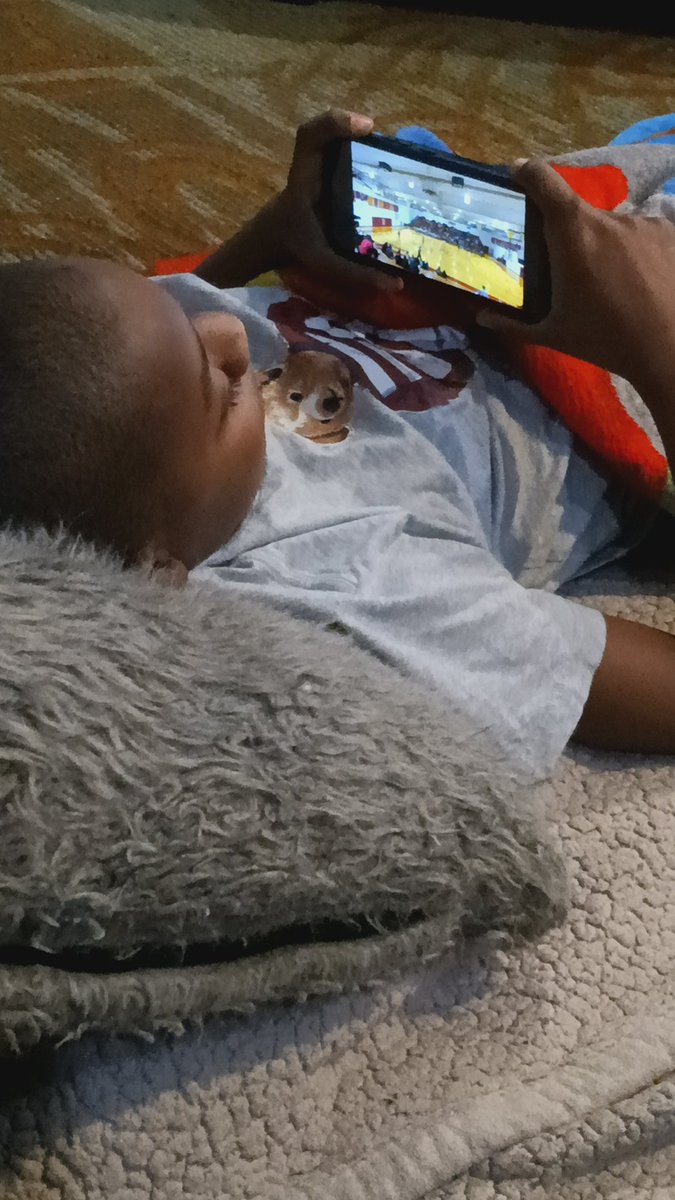 Hey, when your 7 year old is lying down before he goes to sleep watching game film and learning on his own, I was going to say something, but I guess he loves the game already🤷🏾‍♂️. That's my guy!!