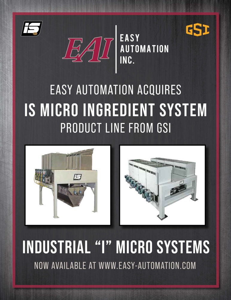 EasyAutoInc's tweet photo. ANNOUNCING: Easy Automation Acquires IS Micro Ingredient System Product Line from GSI. The acquisition will expand the company’s industrial feed mill equipment line and existing customer base. https://t.co/ys3idOb68I https://t.co/LbkfmQwNvN
