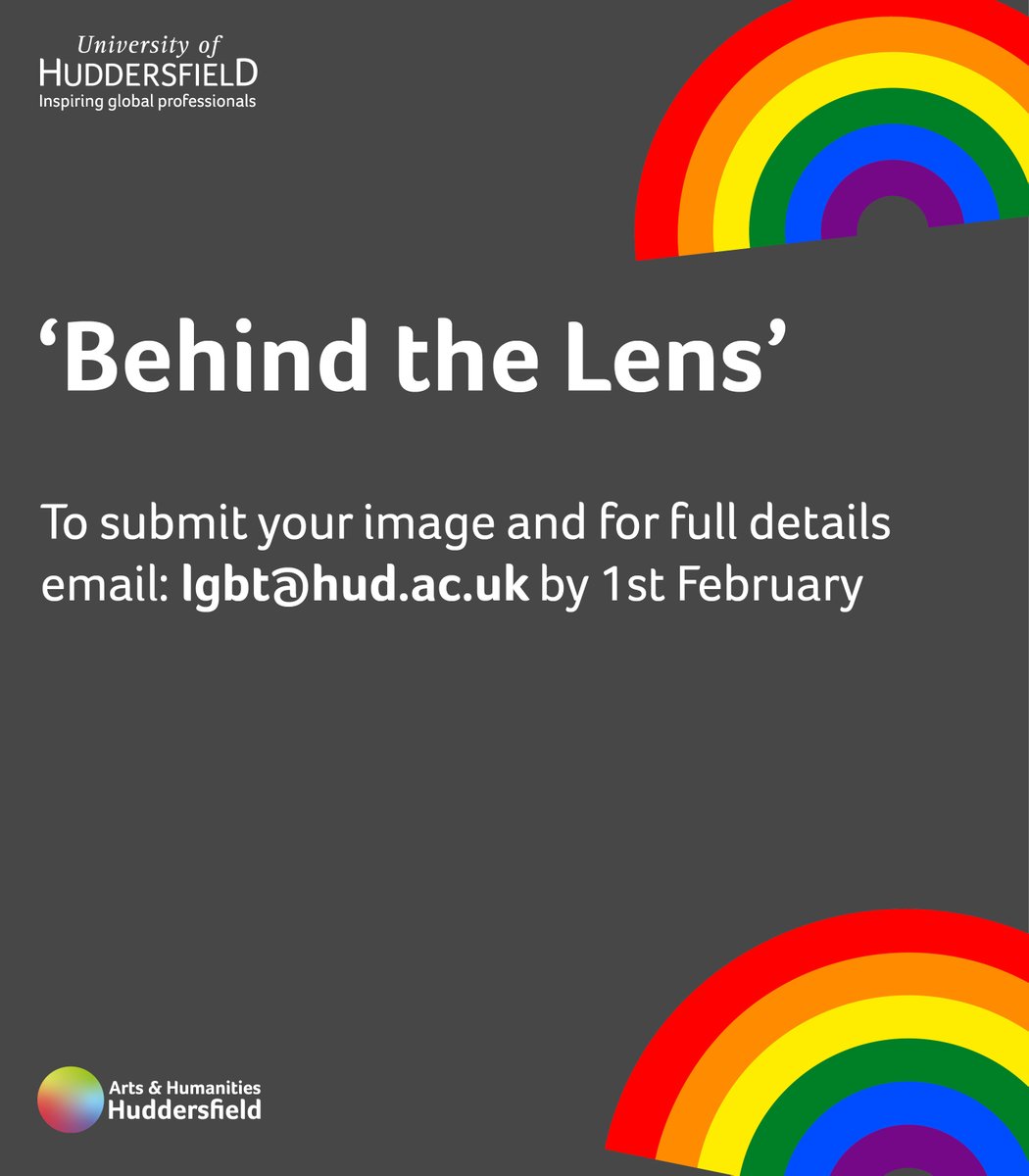 Calling all students, staff and alumni! 

February is #LGBTHistoryMonth and in line with this year's theme, 'Behind the Lens' we're inviting those who identify with or have a connection to the LGBTQI+ community to share their photo's as part of a display here on campus! #LGBTQI