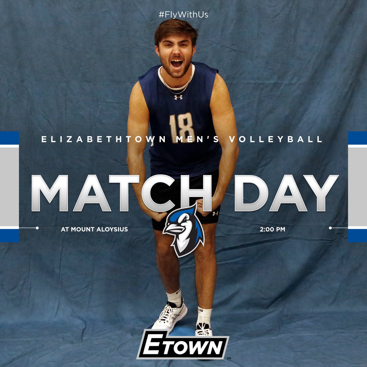 EtownBlueJays's tweet photo. Get PUMPED it Game Day for Men's Volleyball as they travel to Mount Aloysius!

🆚 Mount Aloysius 
⏰ 2:00 PM
📍  Cresson, Pa. 
📺: https://t.co/arh4IxS5Vi

#d3vb  #FlyWithUs https://t.co/zYrh3hgWSd